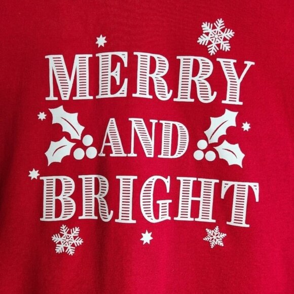 Macy's Red/White Matching Merry Bright Holiday Pajamas Set Size S Women's - Picture 5 of 13